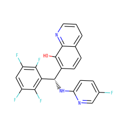 Oc1c([C@H](Nc2ccc(F)cn2)c2c(F)c(F)cc(F)c2F)ccc2cccnc12 ZINC000202336462