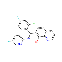 Oc1c([C@H](Nc2ccc(F)cn2)c2ccc(F)cc2Cl)ccc2cccnc12 ZINC000202327350