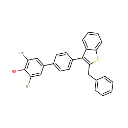 Oc1c(Br)cc(-c2ccc(-c3c(Cc4ccccc4)sc4ccccc34)cc2)cc1Br ZINC000028756886