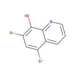Oc1c(Br)cc(Br)c2cccnc12 ZINC000000001064