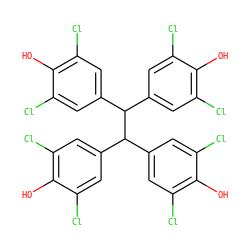 Oc1c(Cl)cc(C(c2cc(Cl)c(O)c(Cl)c2)C(c2cc(Cl)c(O)c(Cl)c2)c2cc(Cl)c(O)c(Cl)c2)cc1Cl ZINC000008034768