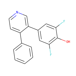 Oc1c(F)cc(-c2cnccc2-c2ccccc2)cc1F ZINC000473094877