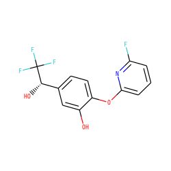 Oc1cc([C@H](O)C(F)(F)F)ccc1Oc1cccc(F)n1 ZINC000095573496