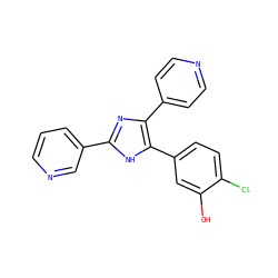 Oc1cc(-c2[nH]c(-c3cccnc3)nc2-c2ccncc2)ccc1Cl ZINC000028563509