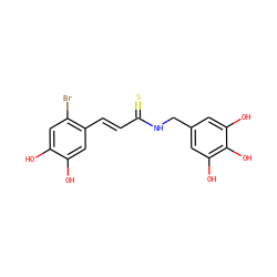 Oc1cc(Br)c(/C=C/C(=S)NCc2cc(O)c(O)c(O)c2)cc1O ZINC000068152836