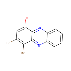 Oc1cc(Br)c(Br)c2nc3ccccc3nc12 ZINC000072107632