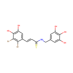 Oc1cc(CNC(=S)/C=C/c2cc(O)c(O)c(Br)c2Br)cc(O)c1O ZINC000068152839
