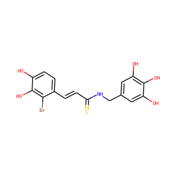 Oc1cc(CNC(=S)/C=C/c2ccc(O)c(O)c2Br)cc(O)c1O ZINC000068152830