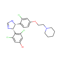 Oc1cc(Cl)c([C@@H]2N=CN[C@@H]2c2ccc(OCCN3CCCCC3)cc2Cl)c(Cl)c1 ZINC000013607940