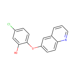Oc1cc(Cl)ccc1Oc1ccc2ncccc2c1 ZINC000095601773