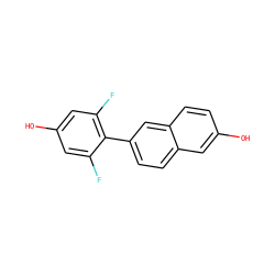 Oc1cc(F)c(-c2ccc3cc(O)ccc3c2)c(F)c1 ZINC000013645047