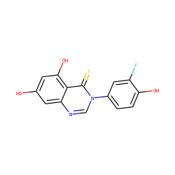 Oc1cc(O)c2c(=S)n(-c3ccc(O)c(F)c3)cnc2c1 ZINC000013685491