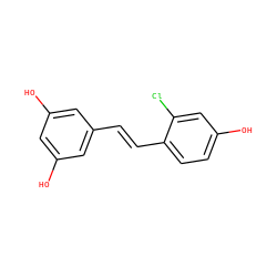 Oc1cc(O)cc(/C=C/c2ccc(O)cc2Cl)c1 ZINC001772641155