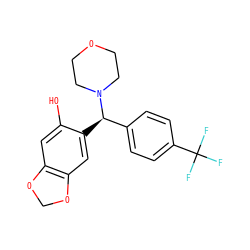 Oc1cc2c(cc1[C@H](c1ccc(C(F)(F)F)cc1)N1CCOCC1)OCO2 ZINC000019358635