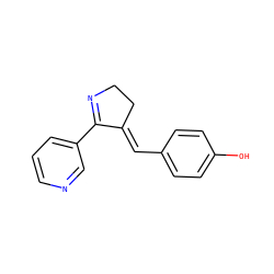 Oc1ccc(/C=C2\CCN=C2c2cccnc2)cc1 ZINC000103187533
