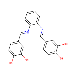 Oc1ccc(/C=N/c2ccccc2/N=C/c2ccc(O)c(O)c2)cc1O ZINC000016977173