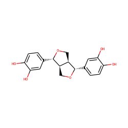 Oc1ccc([C@@H]2OC[C@@H]3[C@H]2CO[C@H]3c2ccc(O)c(O)c2)cc1O ZINC000028643922