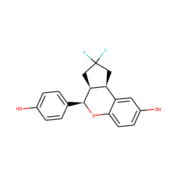 Oc1ccc([C@@H]2Oc3ccc(O)cc3[C@@H]3CC(F)(F)C[C@@H]32)cc1 ZINC000014972438