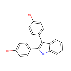 Oc1ccc(-c2[nH]c3ccccc3c2-c2ccc(O)cc2)cc1 ZINC000003638330