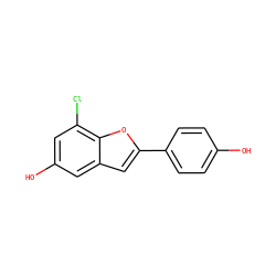 Oc1ccc(-c2cc3cc(O)cc(Cl)c3o2)cc1 ZINC000028377376