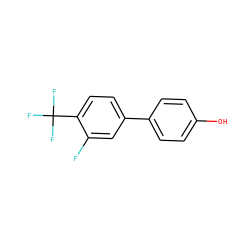 Oc1ccc(-c2ccc(C(F)(F)F)c(F)c2)cc1 ZINC000040895683