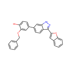 Oc1ccc(-c2ccc3c(-c4cc5ccccc5o4)n[nH]c3c2)cc1OCc1ccccc1 ZINC000166856123