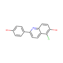 Oc1ccc(-c2ccc3c(Cl)c(O)ccc3n2)cc1 ZINC000028525832