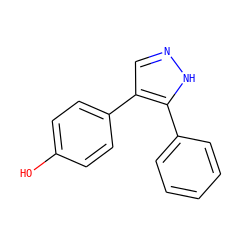Oc1ccc(-c2cn[nH]c2-c2ccccc2)cc1 ZINC000031993649