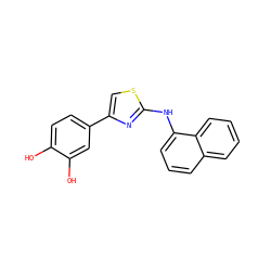 Oc1ccc(-c2csc(Nc3cccc4ccccc34)n2)cc1O ZINC000001149016