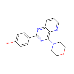 Oc1ccc(-c2nc(N3CCOCC3)c3ncccc3n2)cc1 ZINC000103255524