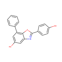 Oc1ccc(-c2nc3cc(O)cc(-c4ccccc4)c3o2)cc1 ZINC000012353800