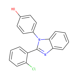 Oc1ccc(-n2c(-c3ccccc3Cl)nc3ccccc32)cc1 ZINC000028567509