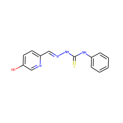 Oc1ccc(C=NNC(=S)Nc2ccccc2)nc1 ZINC000263596976