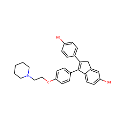 Oc1ccc(C2=C(c3ccc(OCCN4CCCCC4)cc3)c3ccc(O)cc3C2)cc1 ZINC000013673471