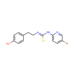 Oc1ccc(CC/N=C(\S)Nc2ccc(Br)cn2)cc1 ZINC000013477231