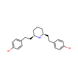 Oc1ccc(CC[C@@H]2CCC[C@H](CCc3ccc(O)cc3)N2)cc1 ZINC000653711489