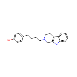 Oc1ccc(CCCCN2CCc3c([nH]c4ccccc34)C2)cc1 ZINC000029348270