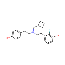 Oc1ccc(CCN(CCc2cccc(O)c2F)CC2CCC2)cc1 ZINC001503999893
