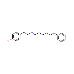 Oc1ccc(CCNCCCCCCc2ccccc2)cc1 ZINC000013780996