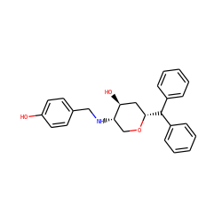 Oc1ccc(CN[C@H]2CO[C@@H](C(c3ccccc3)c3ccccc3)C[C@@H]2O)cc1 ZINC000035815974