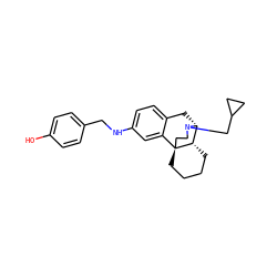 Oc1ccc(CNc2ccc3c(c2)[C@@]24CCCC[C@H]2[C@@H](C3)N(CC2CC2)CC4)cc1 ZINC000084758792