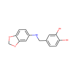 Oc1ccc(CNc2ccc3c(c2)OCO3)cc1O ZINC000019966204
