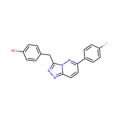 Oc1ccc(Cc2nnc3ccc(-c4ccc(F)cc4)nn23)cc1 ZINC000096284606