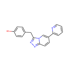 Oc1ccc(Cc2nnc3ccc(-c4ccccn4)cn23)cc1 ZINC000139839422