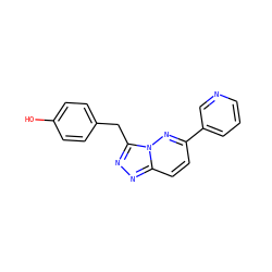 Oc1ccc(Cc2nnc3ccc(-c4cccnc4)nn23)cc1 ZINC000140310461