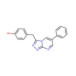 Oc1ccc(Cc2nnc3ncc(-c4ccccc4)cn23)cc1 ZINC000040956273