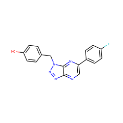 Oc1ccc(Cn2nnc3ncc(-c4ccc(F)cc4)nc32)cc1 ZINC000095556699