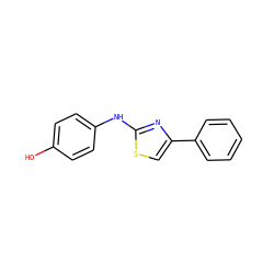 Oc1ccc(Nc2nc(-c3ccccc3)cs2)cc1 ZINC000000073545