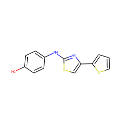 Oc1ccc(Nc2nc(-c3cccs3)cs2)cc1 ZINC000000295955