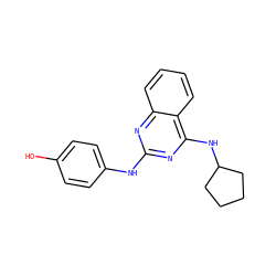 Oc1ccc(Nc2nc(NC3CCCC3)c3ccccc3n2)cc1 ZINC000041152071